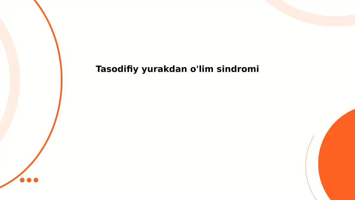 Tasodifiy yurakdan o'lim sindromi