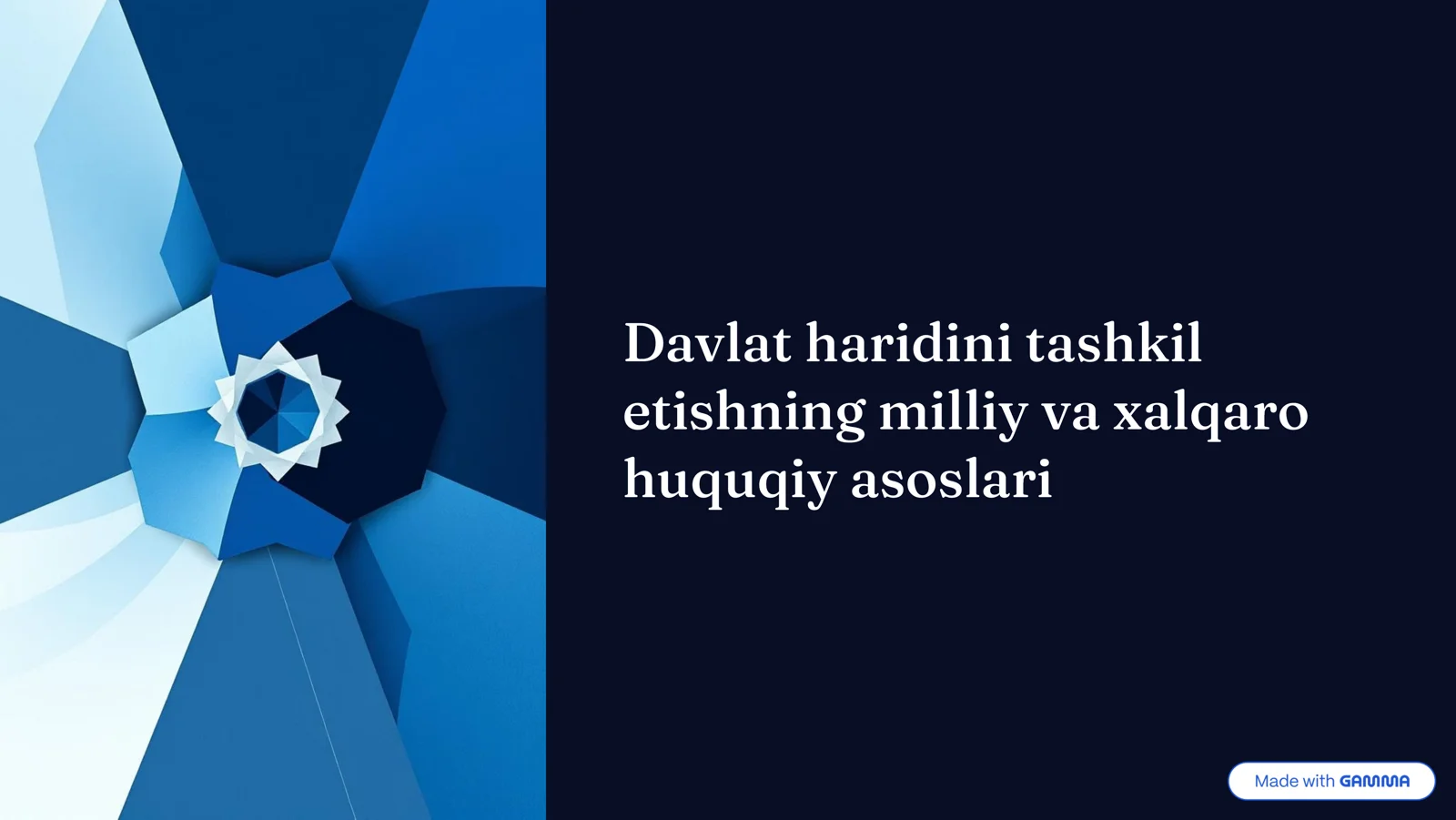 Davlat xaridlarini tashkil etishning milliy va xalqaro huquqiy asoslari