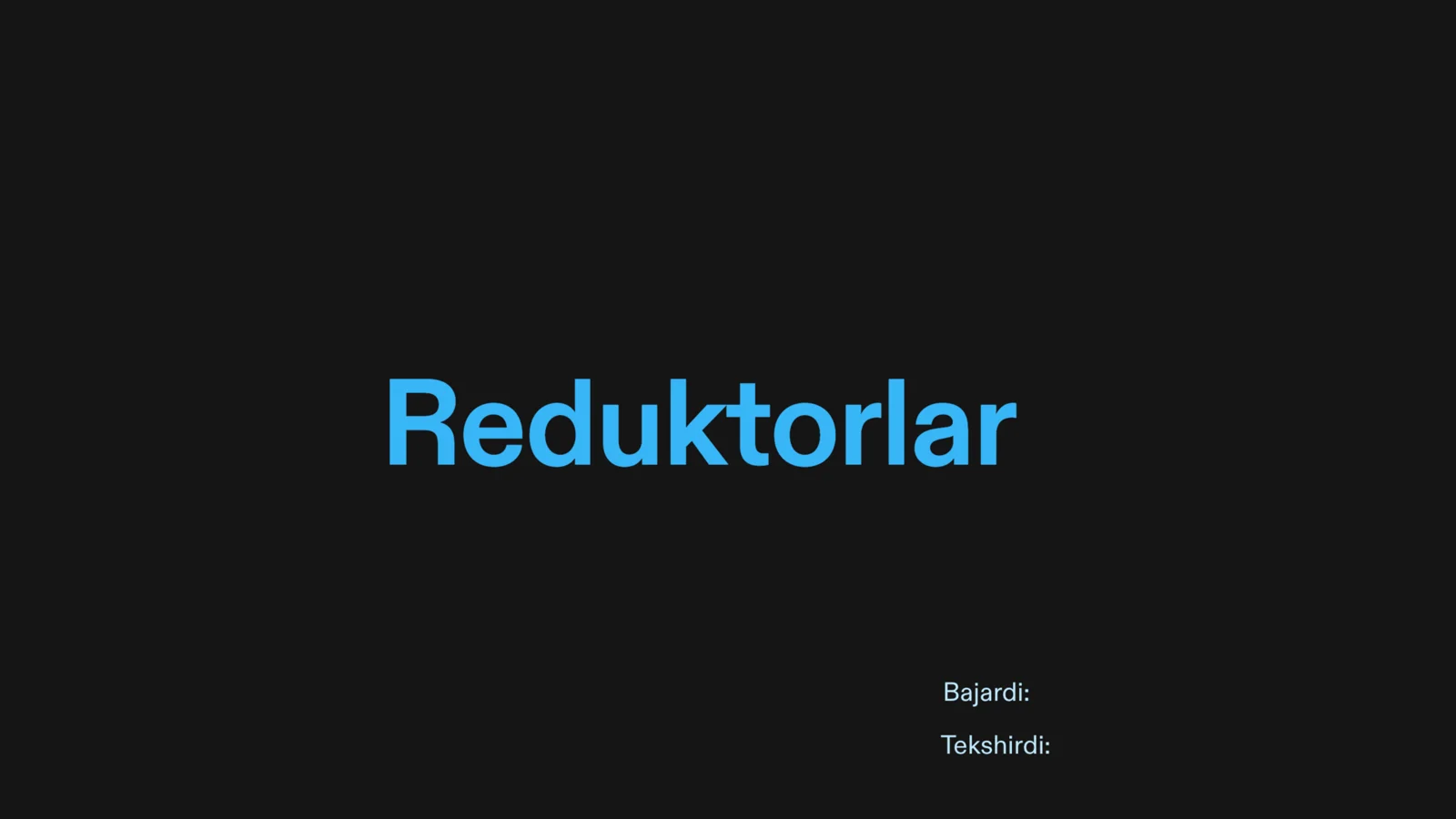 Reduktorlar