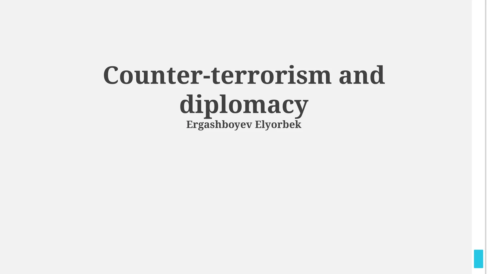 Counter-terrorism and diplomacy