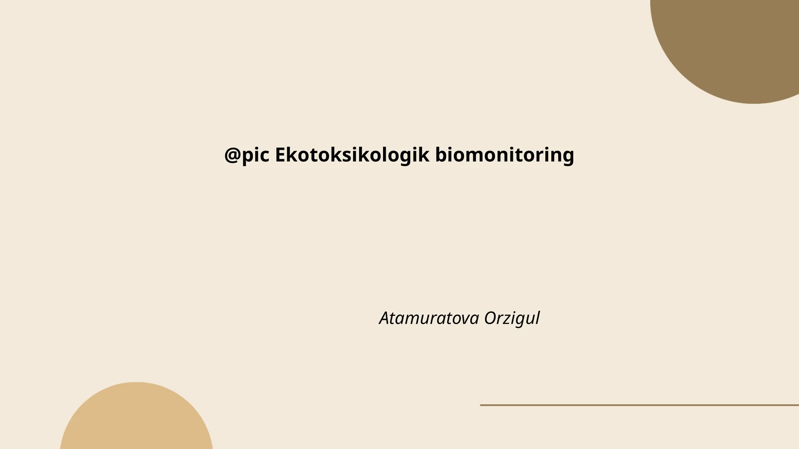 Ekotoksikologik biomonitoring