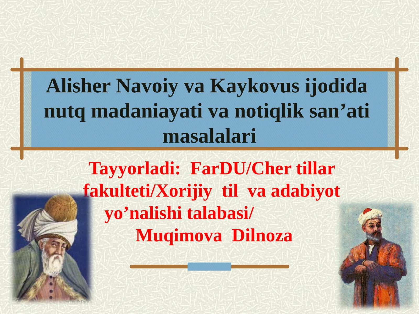 Alisher Navoiy va Kaykovusijodi dan utqmadan aytivano tiqlik san’atim asalalari
