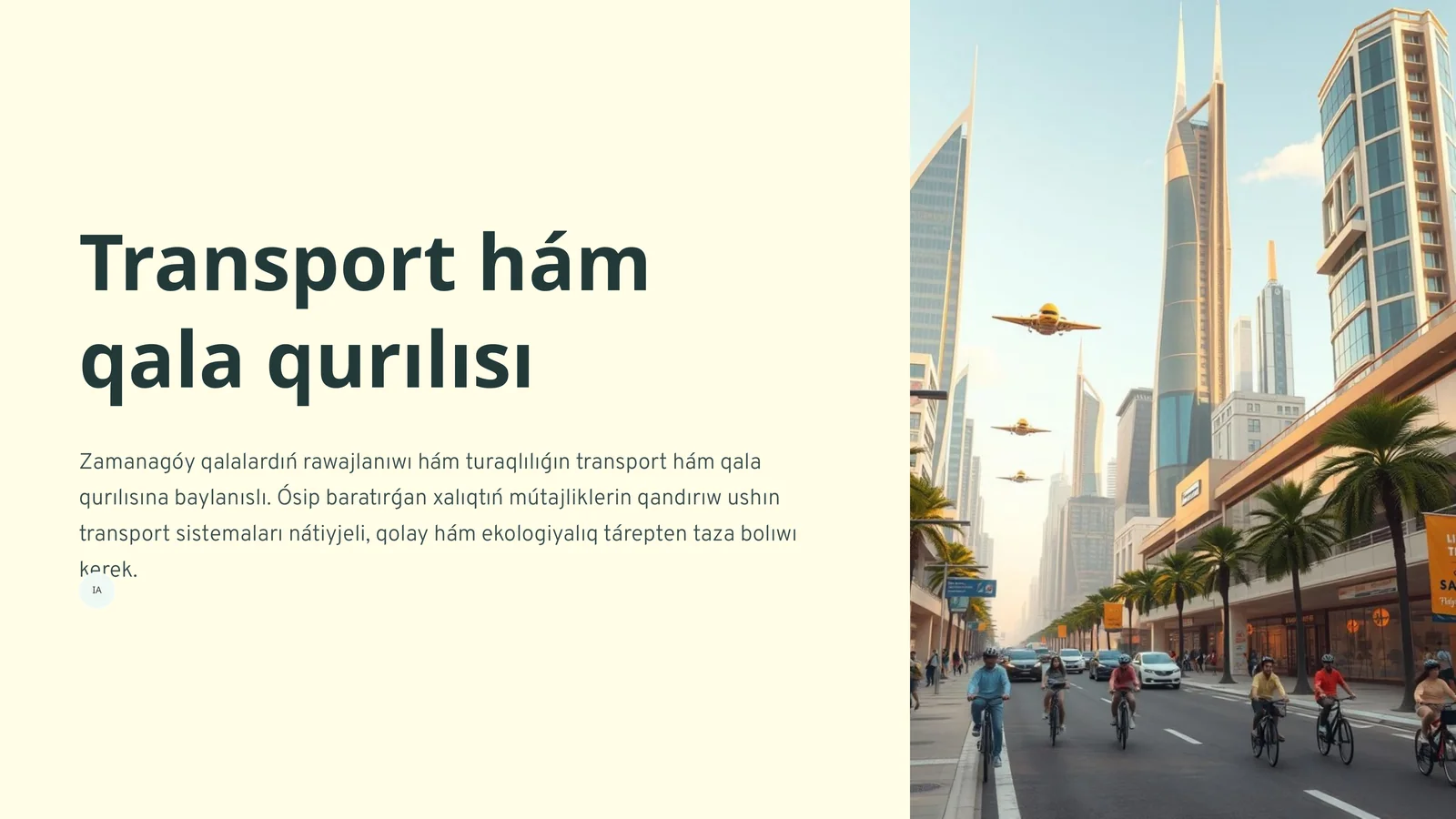 Transport hám qala qurılısı