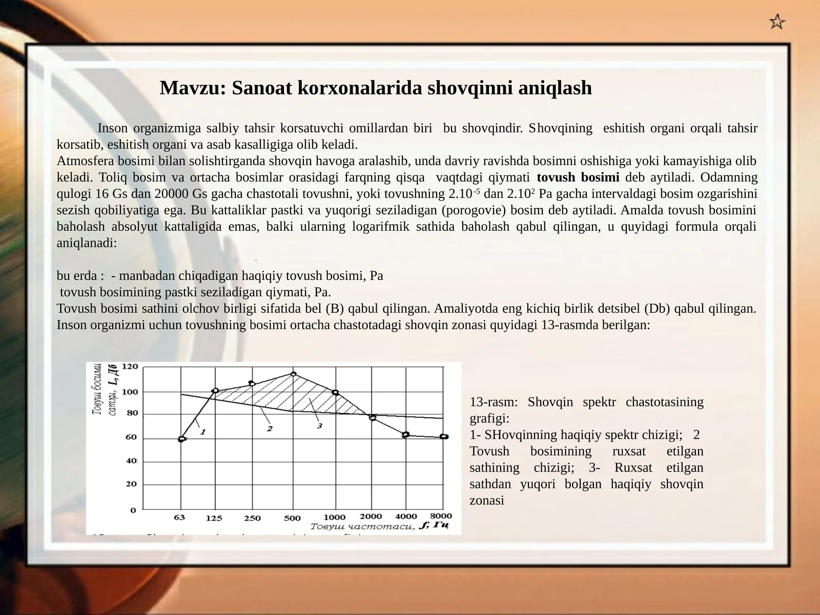 Sanoat korxonalarida shovqinni aniqlash