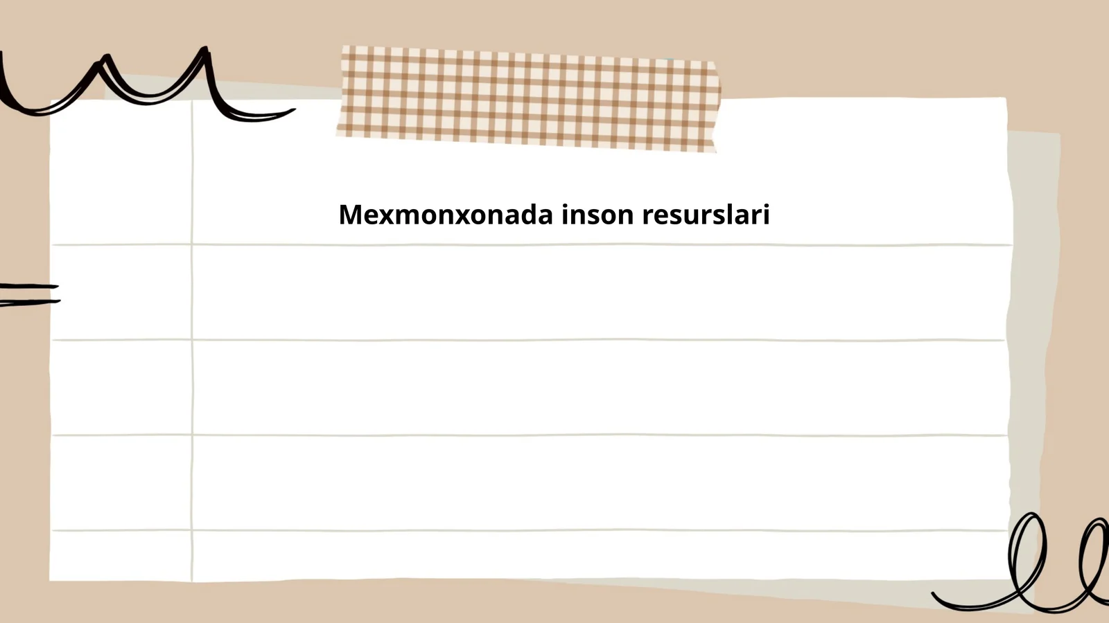 Mexmonxonada inson resurslari