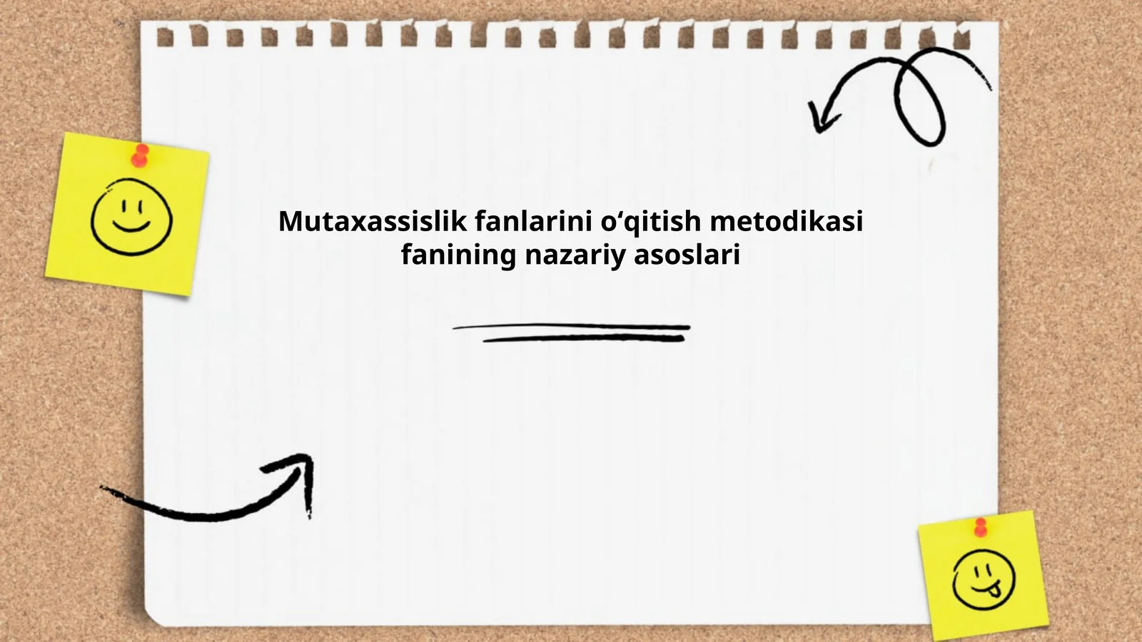 Mutaxassislik fanlarini oʻqitish metodikasi fanining nazariy asoslari