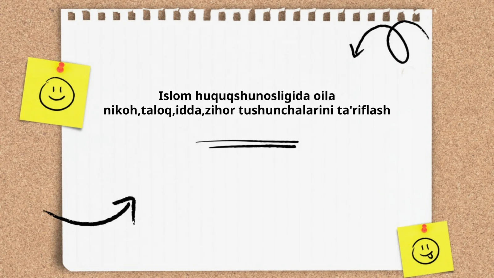 Oila nikoh, taloq, idda, zihor tushunchalarini ta'riflash