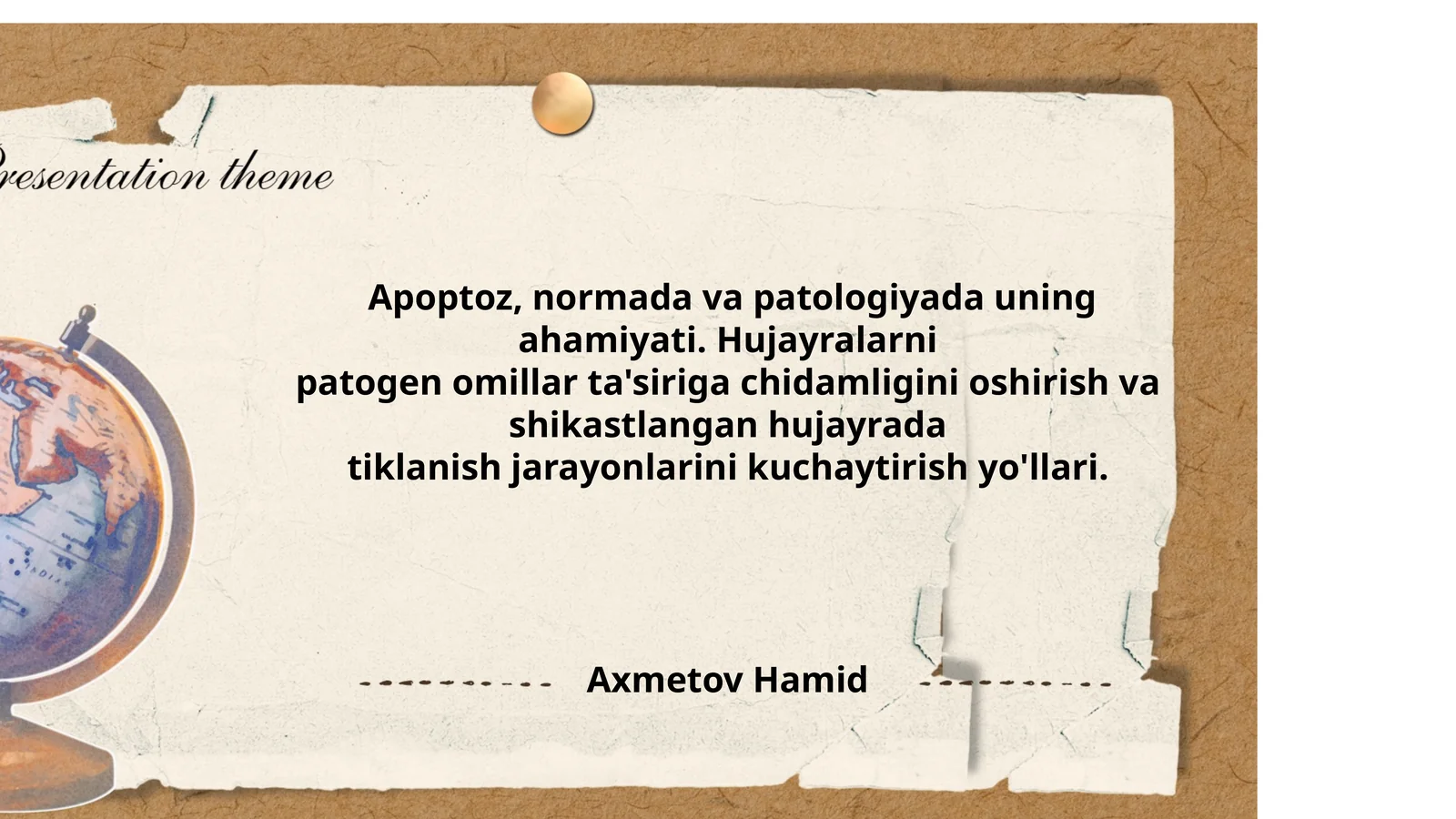 Hujayra apoptozi va uning biologik ahamiyati