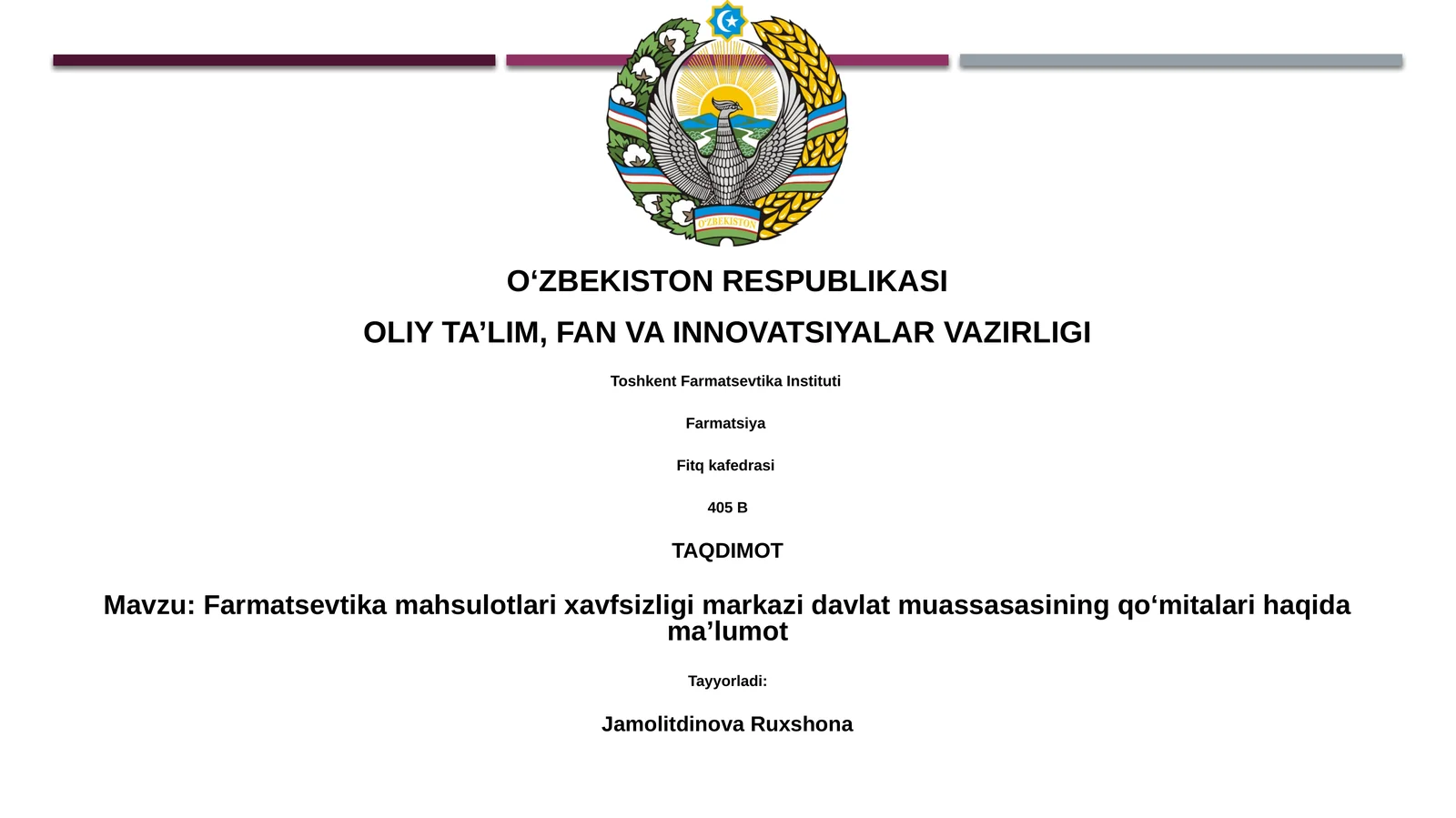 Farmatsevtika mahsulotlari xavfsizligi markazi davlat muassasasining qo‘mitalari haqida ma’lumot