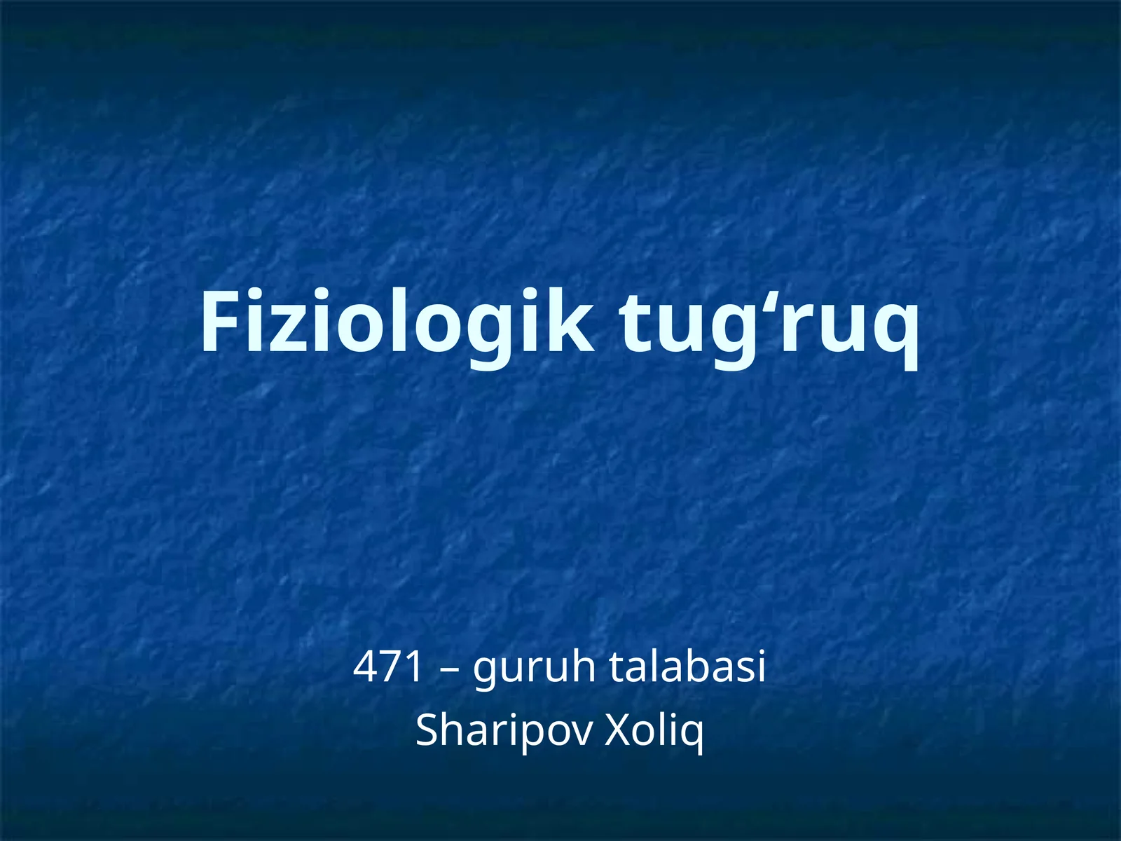 Fiziologik tug‘ruq