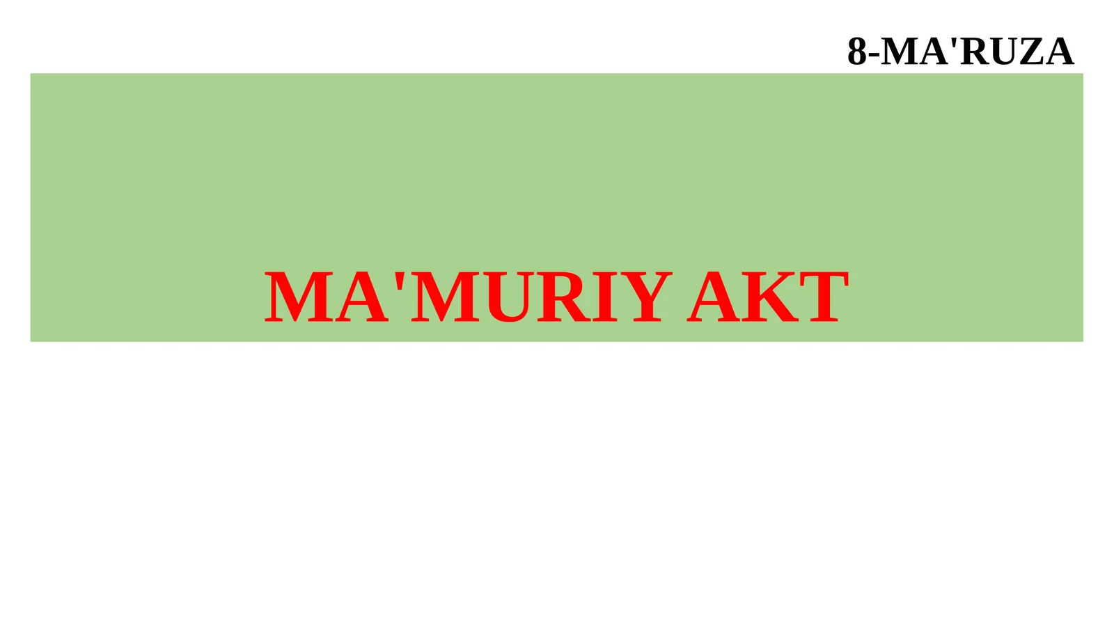 MA'MURIY AKT