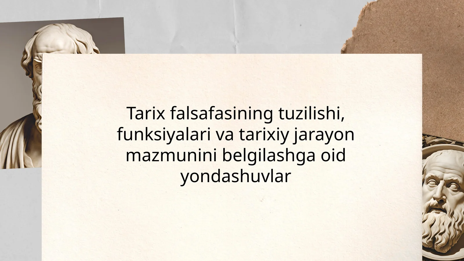 Tarix falsafasining tuzilishi