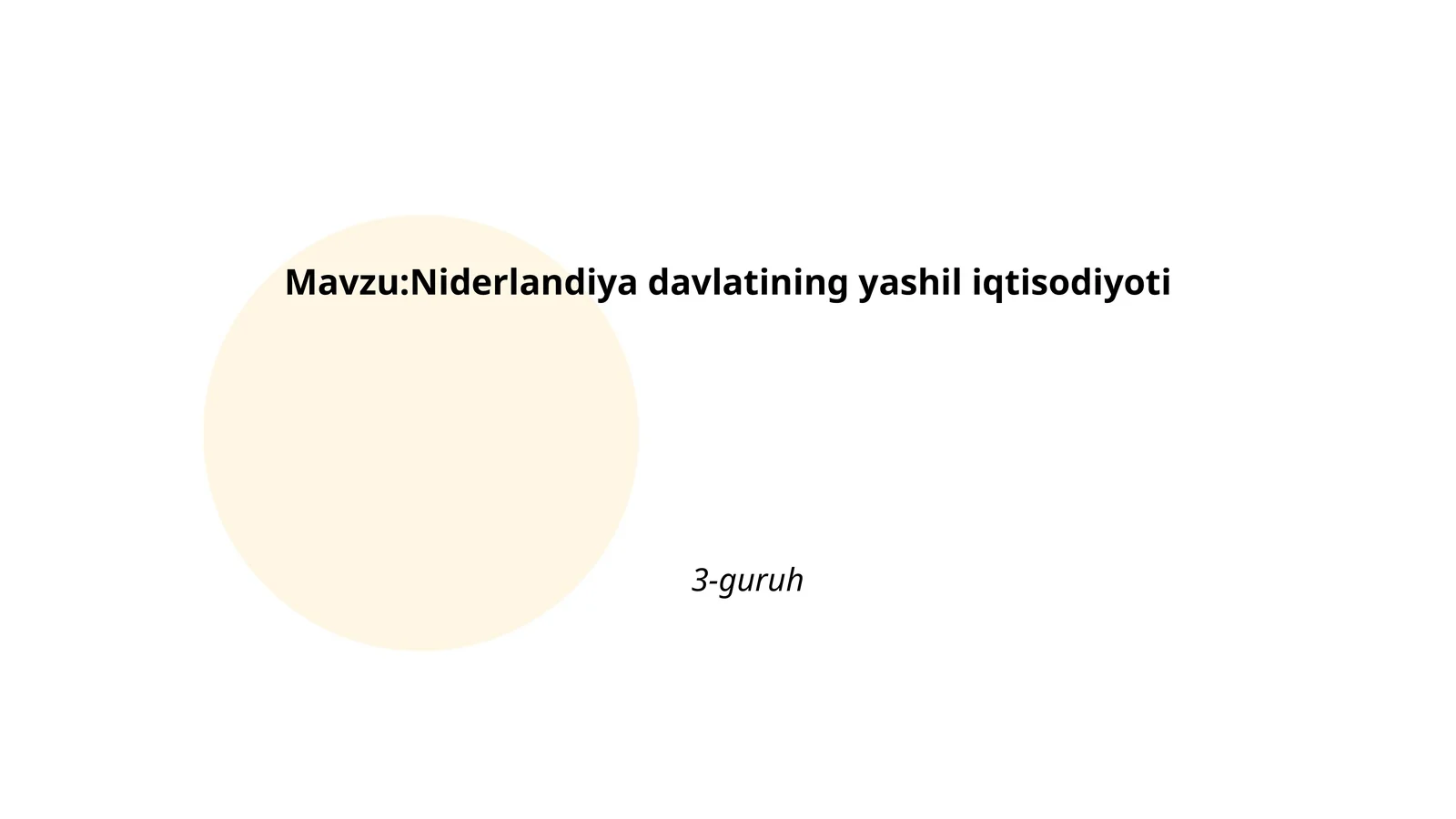 Yashil iqtisodiyot asoslari