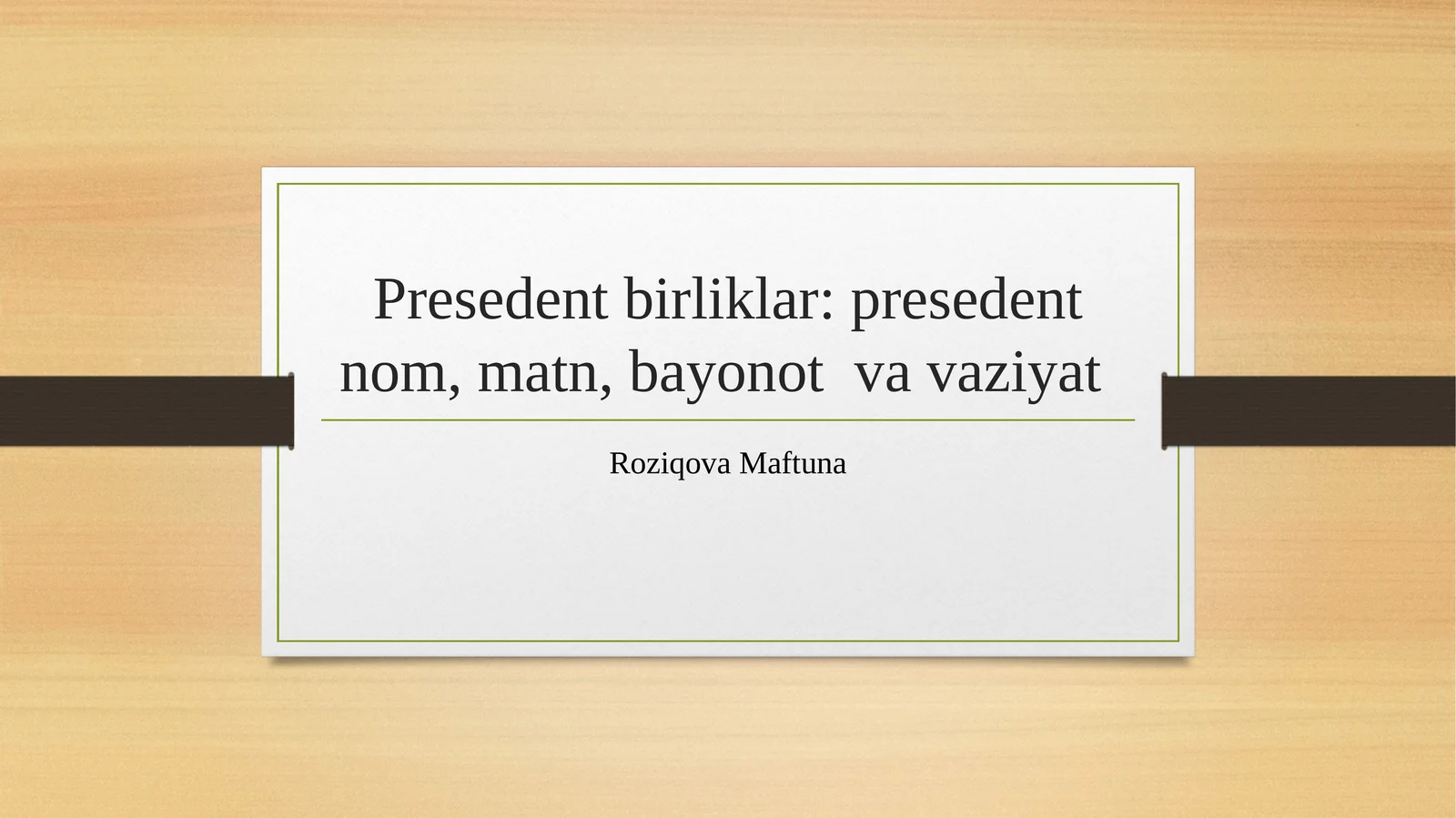 Olamning lisoniy manzarasi: pretsedent birliklar ifodasi