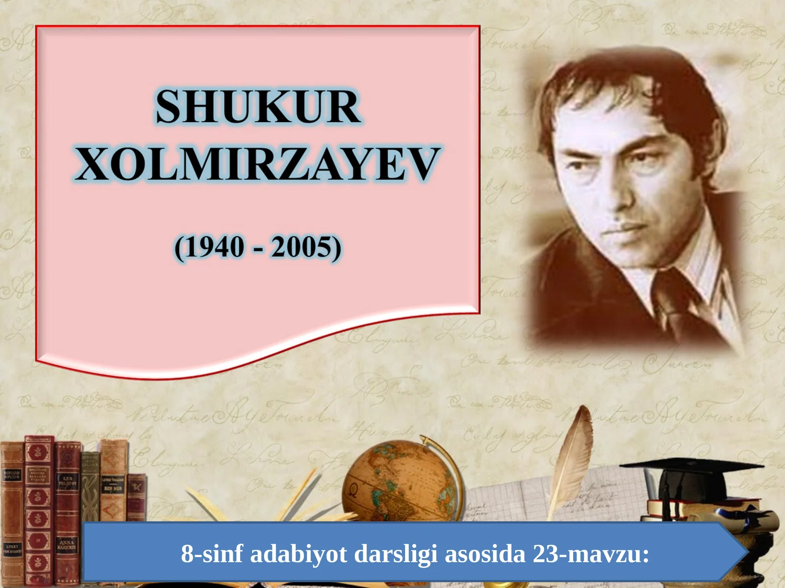 8-sinf Shukur Xolmirzayev hayoti va ijodi