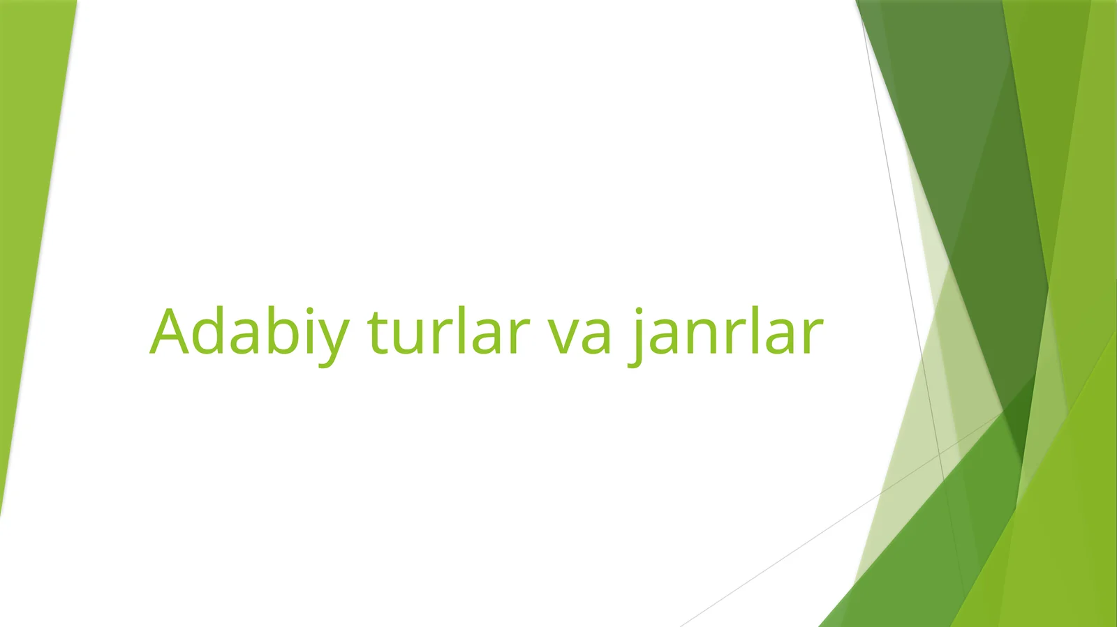 Adabiy turlar va janrlar