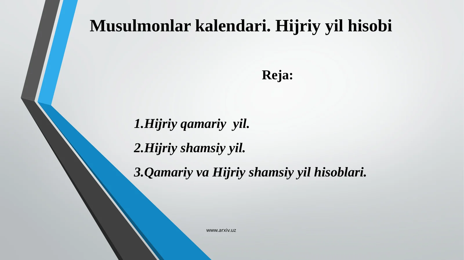 Musulmonlar kalendari.Hijriy yil hisobi