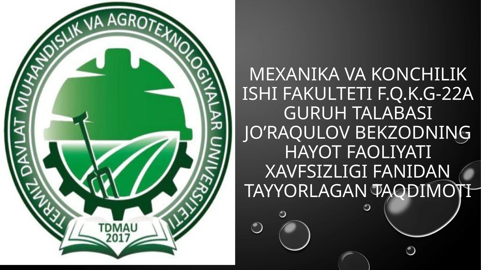 MARKAZIY OSIYODA BO’LISHI MUMKIN BO’LGAN TABIIY XAVFLAR