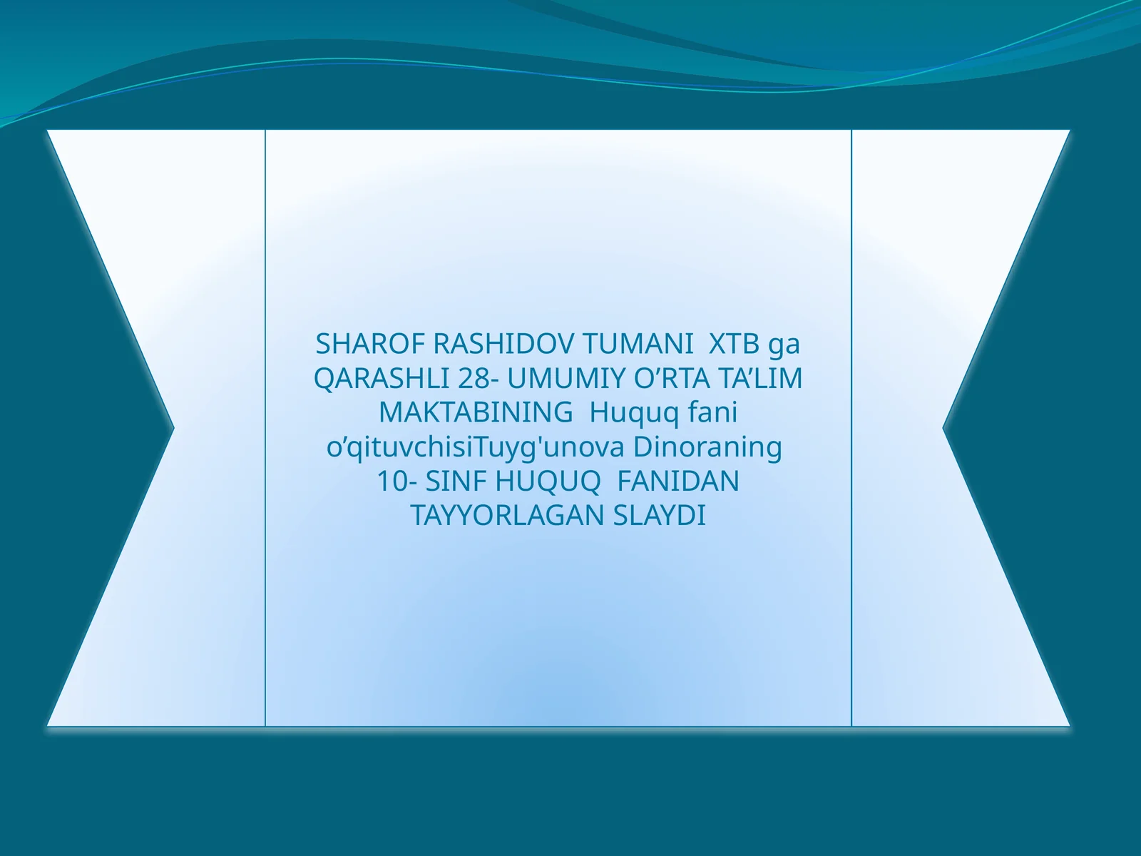 10-sinf Huquq fanidan ochiq dars ishlanma. Mehnatga haq to'lash va intizom