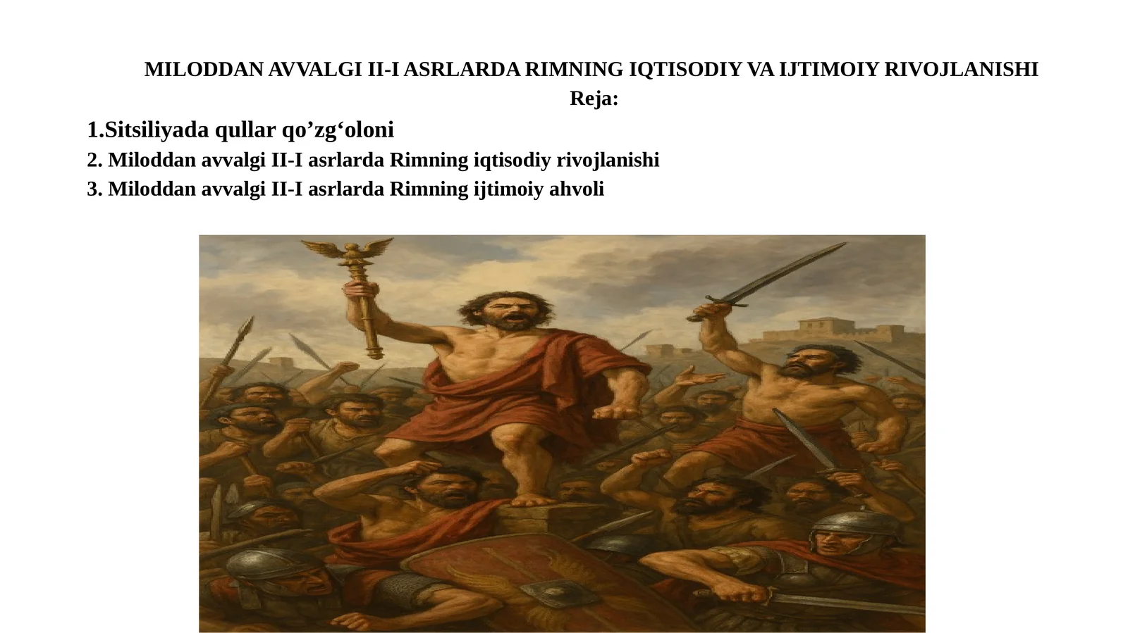 Miloddan Avvalgi II-I Asrlarda Rimning Iqtisodiy va Ijtisoiy Rivojlanishi