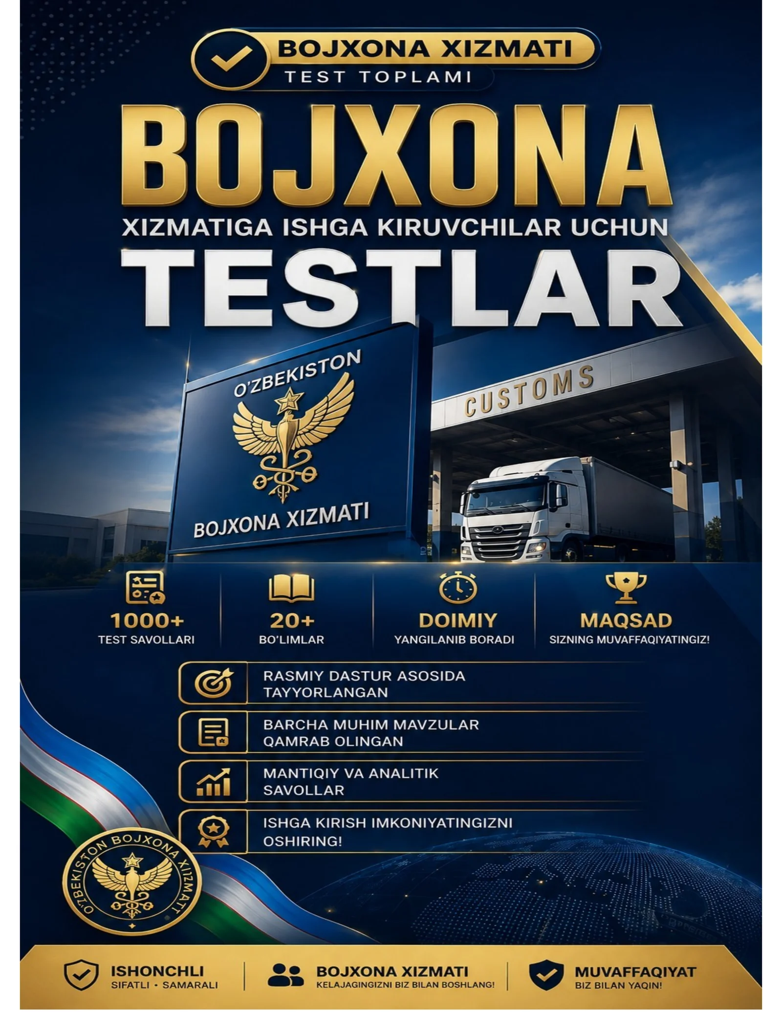 Bojxona savollar bazasi 2026