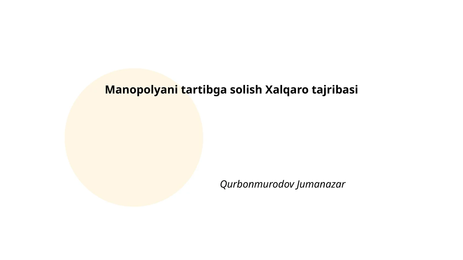 Monopoliyani tartibga solish Xalqaro tajribasi