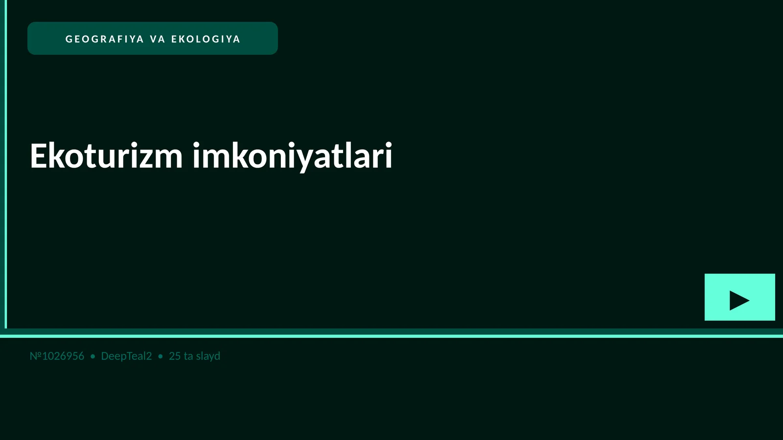 Ekoturizm imkoniyatlari