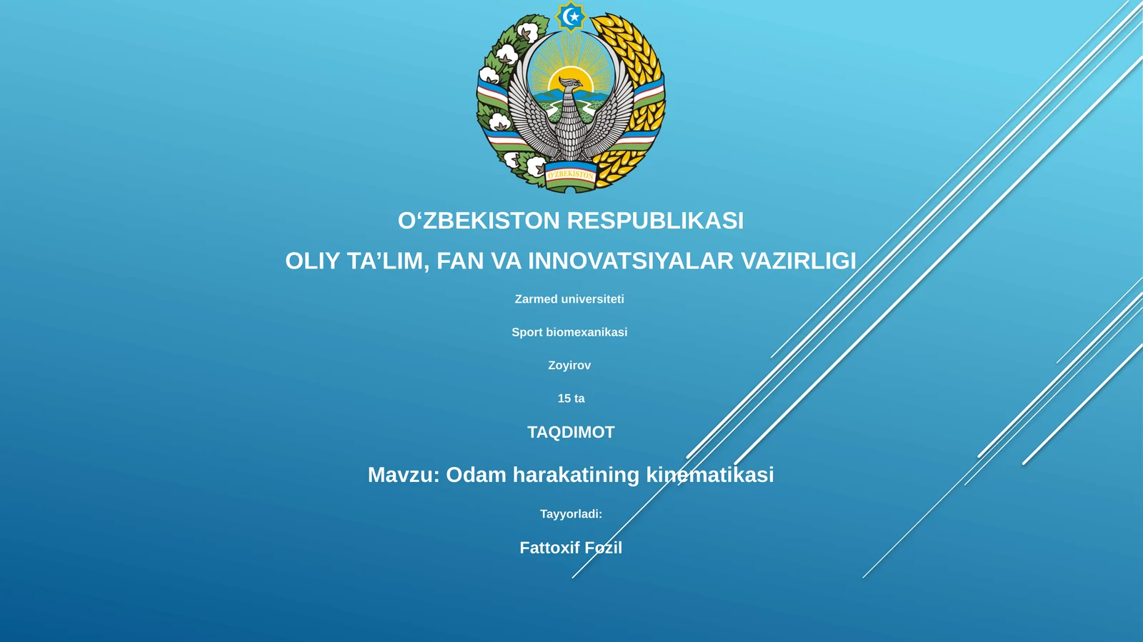 Odam harakatining kinematikasi