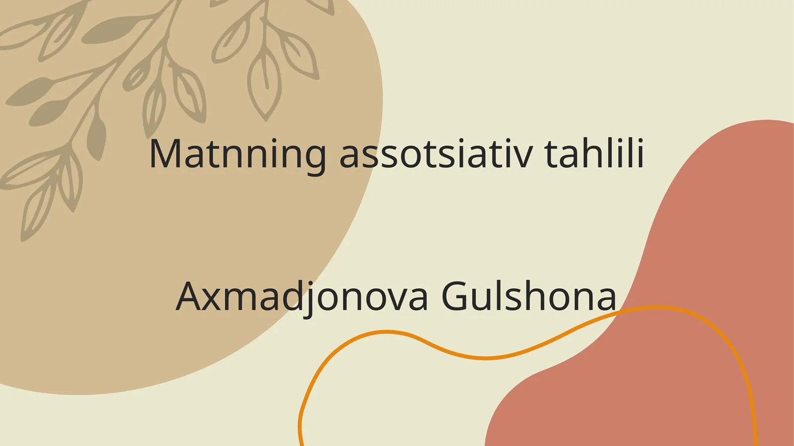 PPT Matnning assotsiativ tahlili.