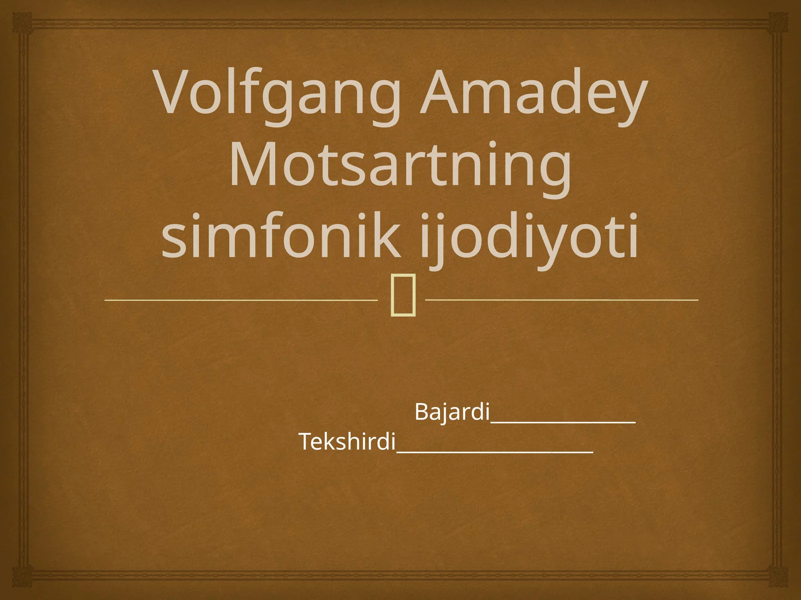 Volfgang Amadey Motsartning simfonik ijodiyoti