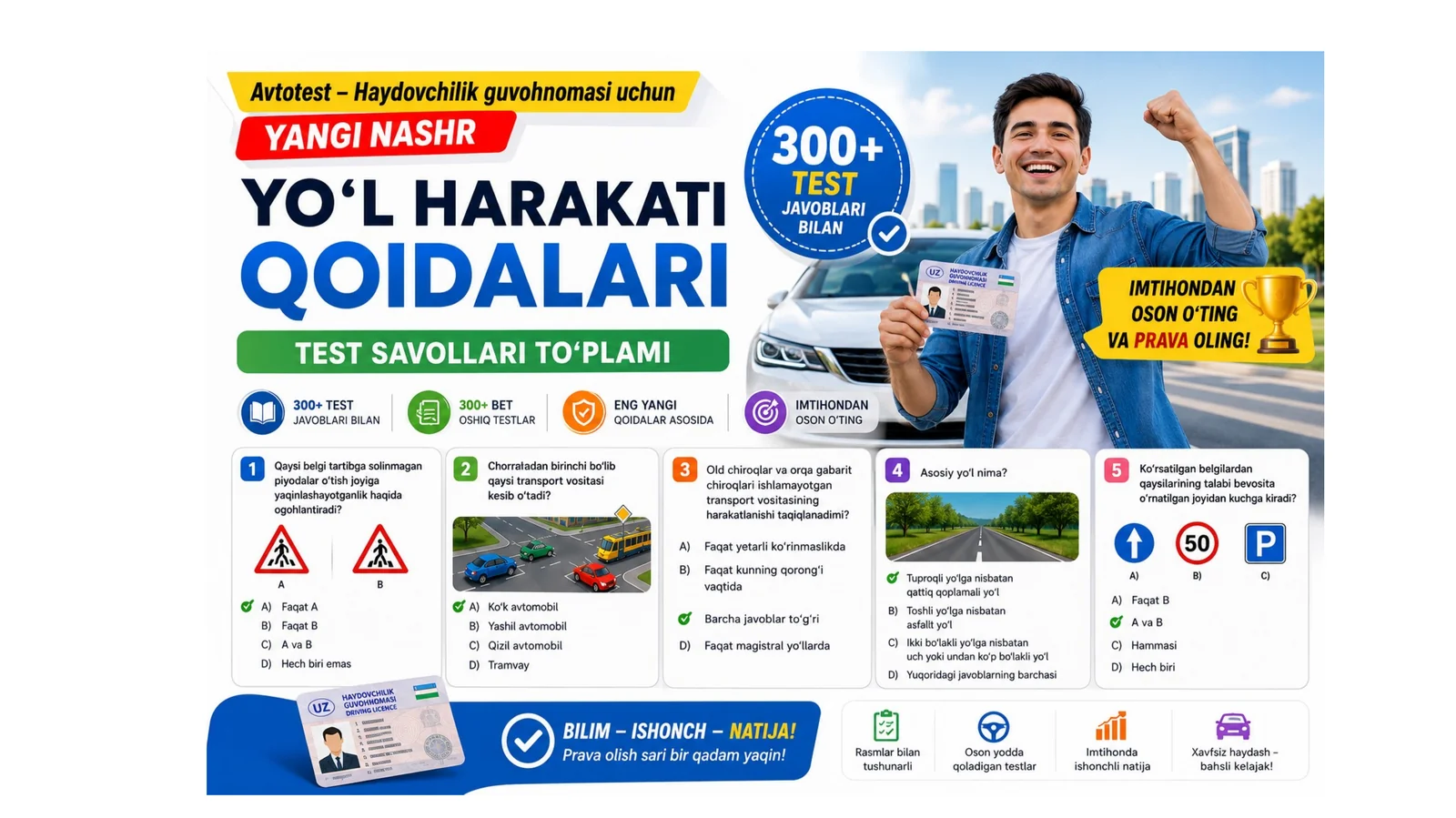 Avtotest prava savollar javoblari bilan
