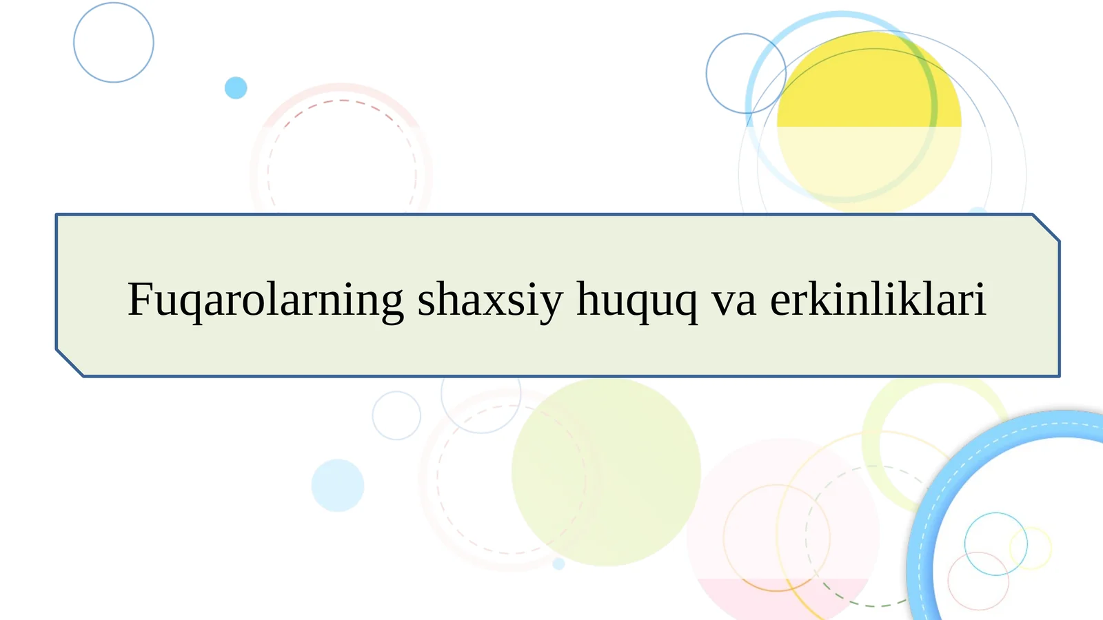 Fuqarolarning shaxsiy huquq va erkinliklari slayd