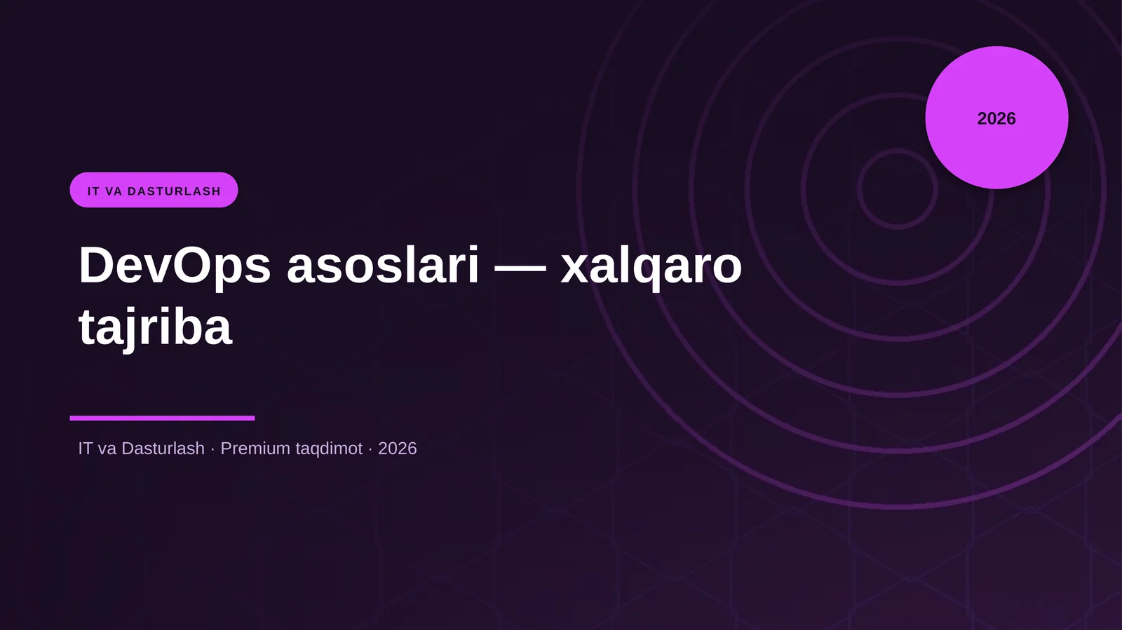DevOps asoslari — xalqaro tajriba
