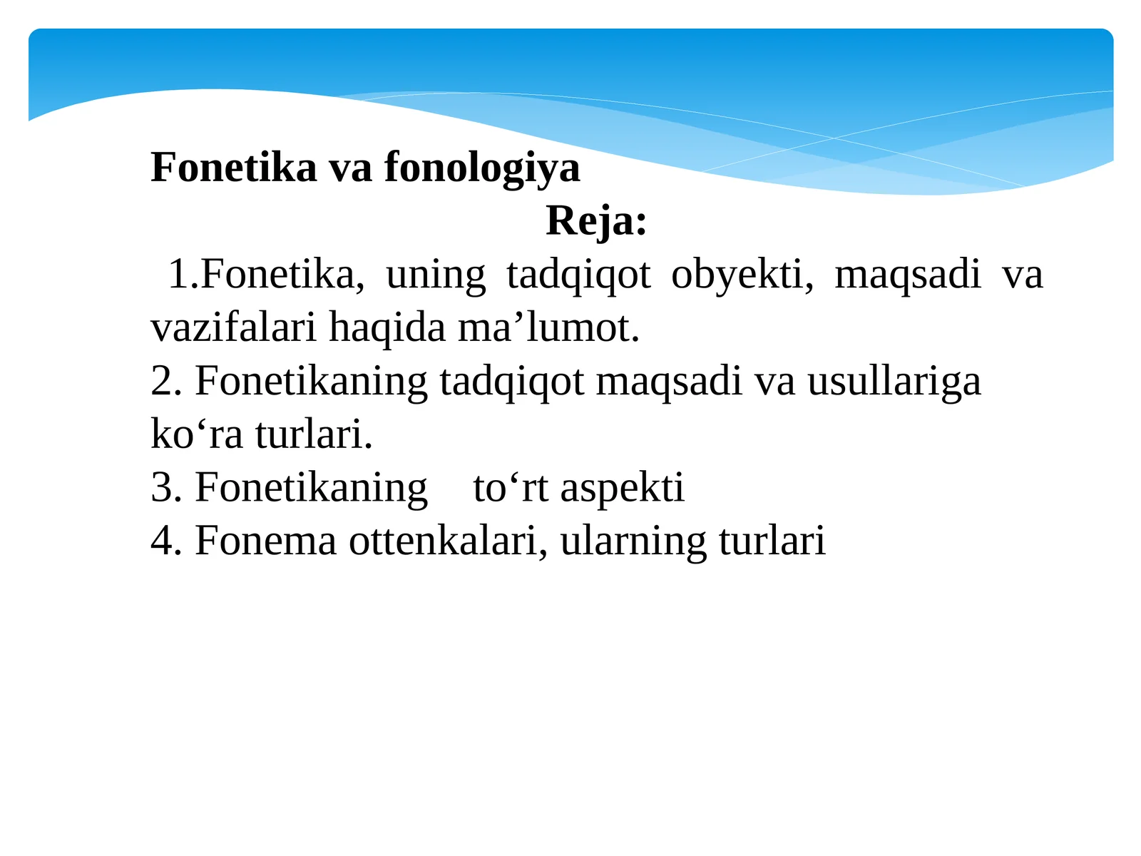 Fonetika va fonologiya