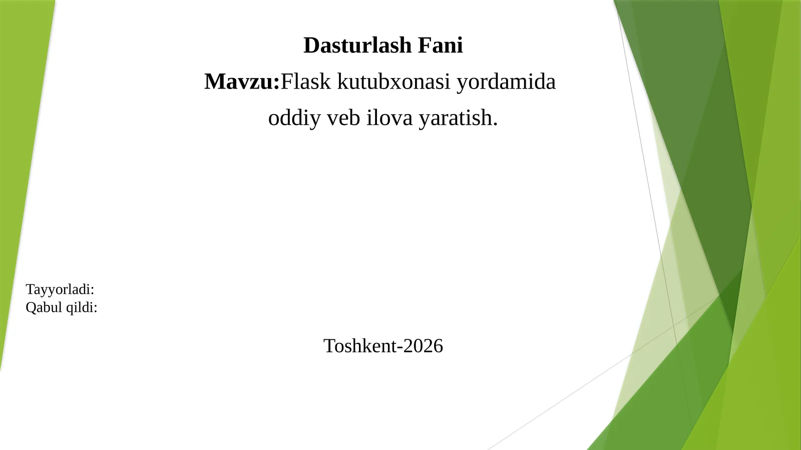 dasturlash fani