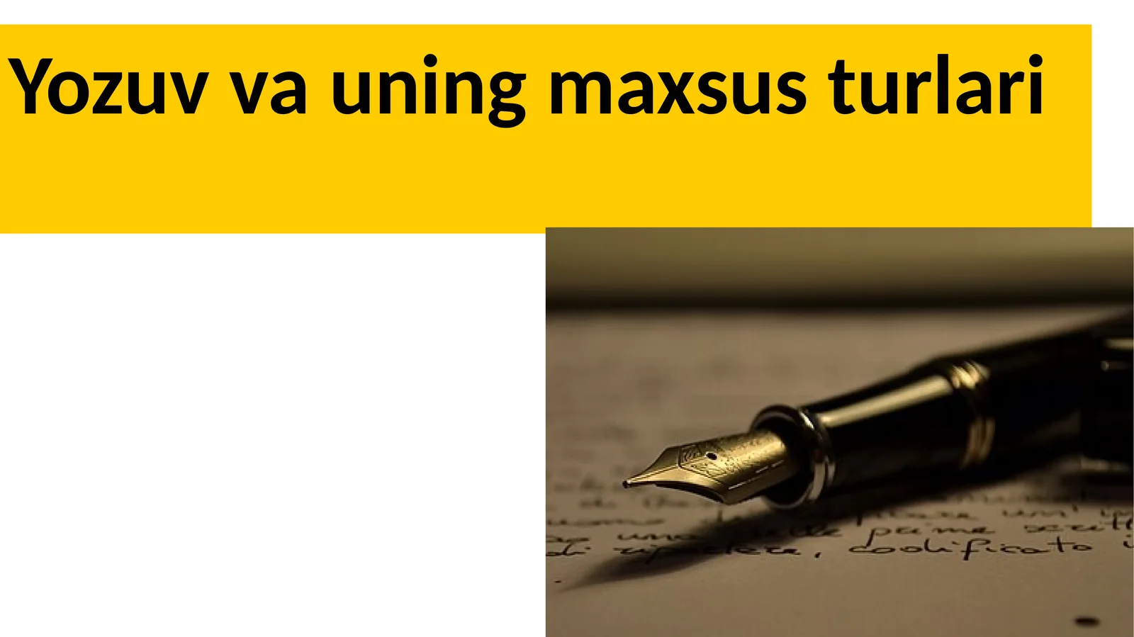 Yozuv va uning maxsulotlari