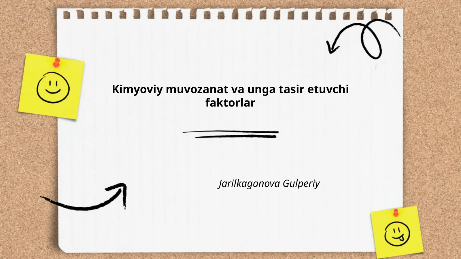 Kimyoviy muvozanat va unga tasir etuvchi faktorlar