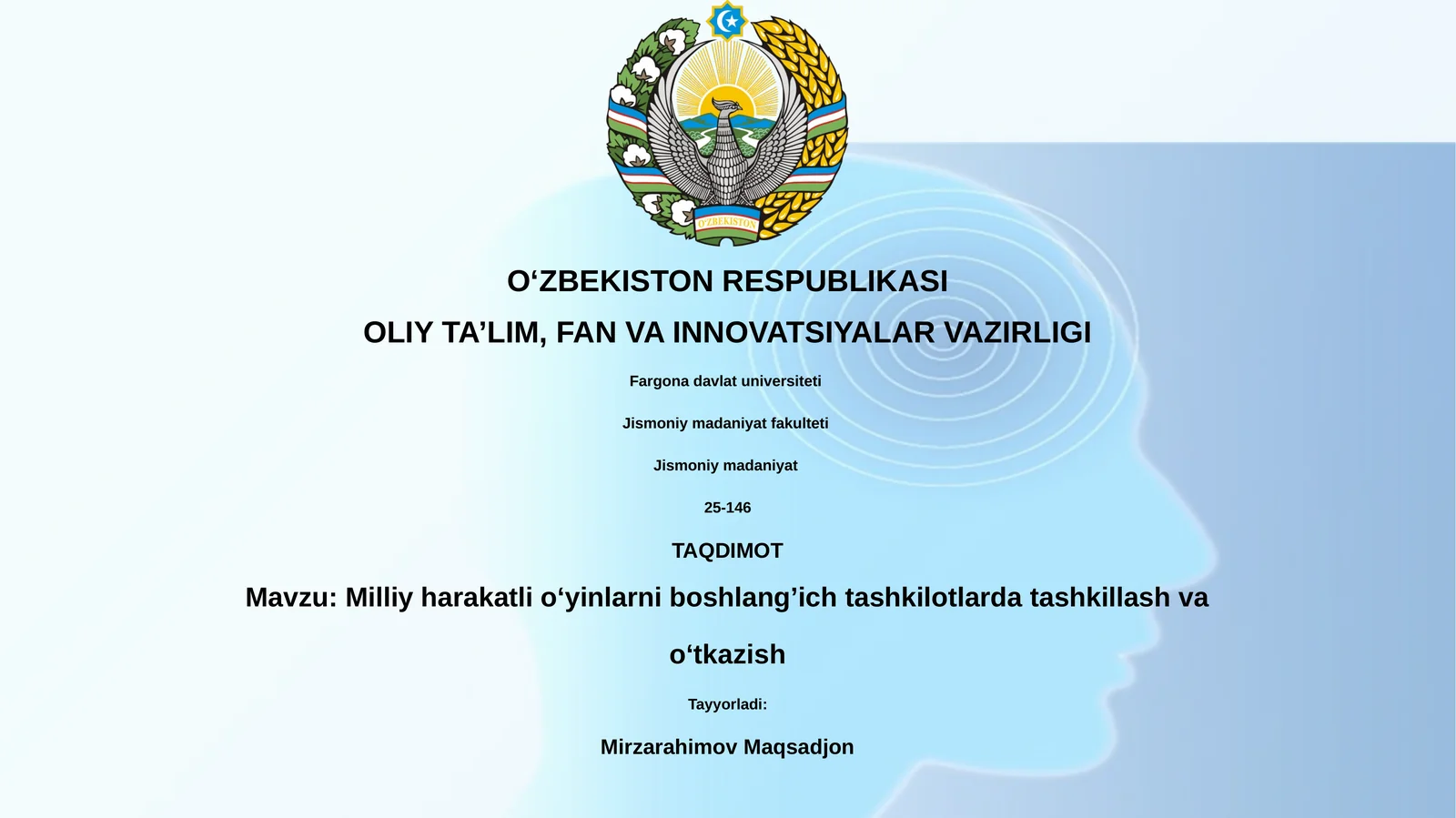 Milliy harakatli o‘yinlarni boshlang’ich tashkilotlarda tashkillash va o‘tkazish