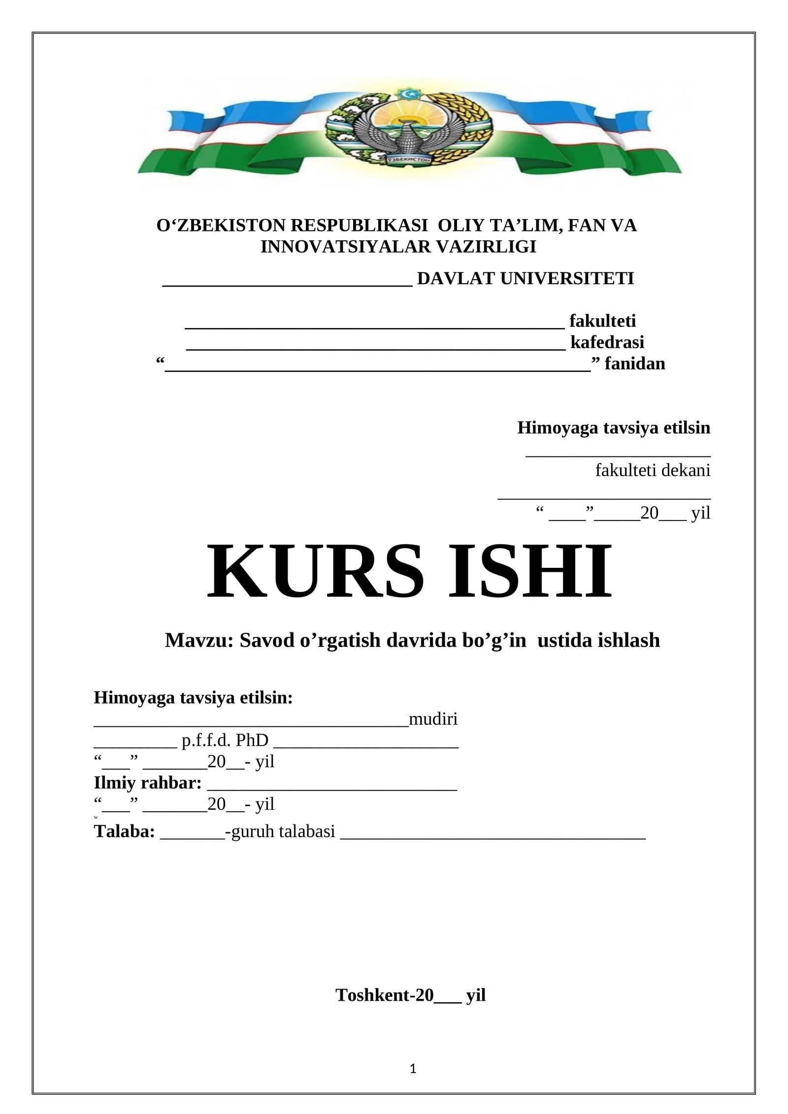 Savod o’rgatish davrida bo’g’in  ustida ishlash