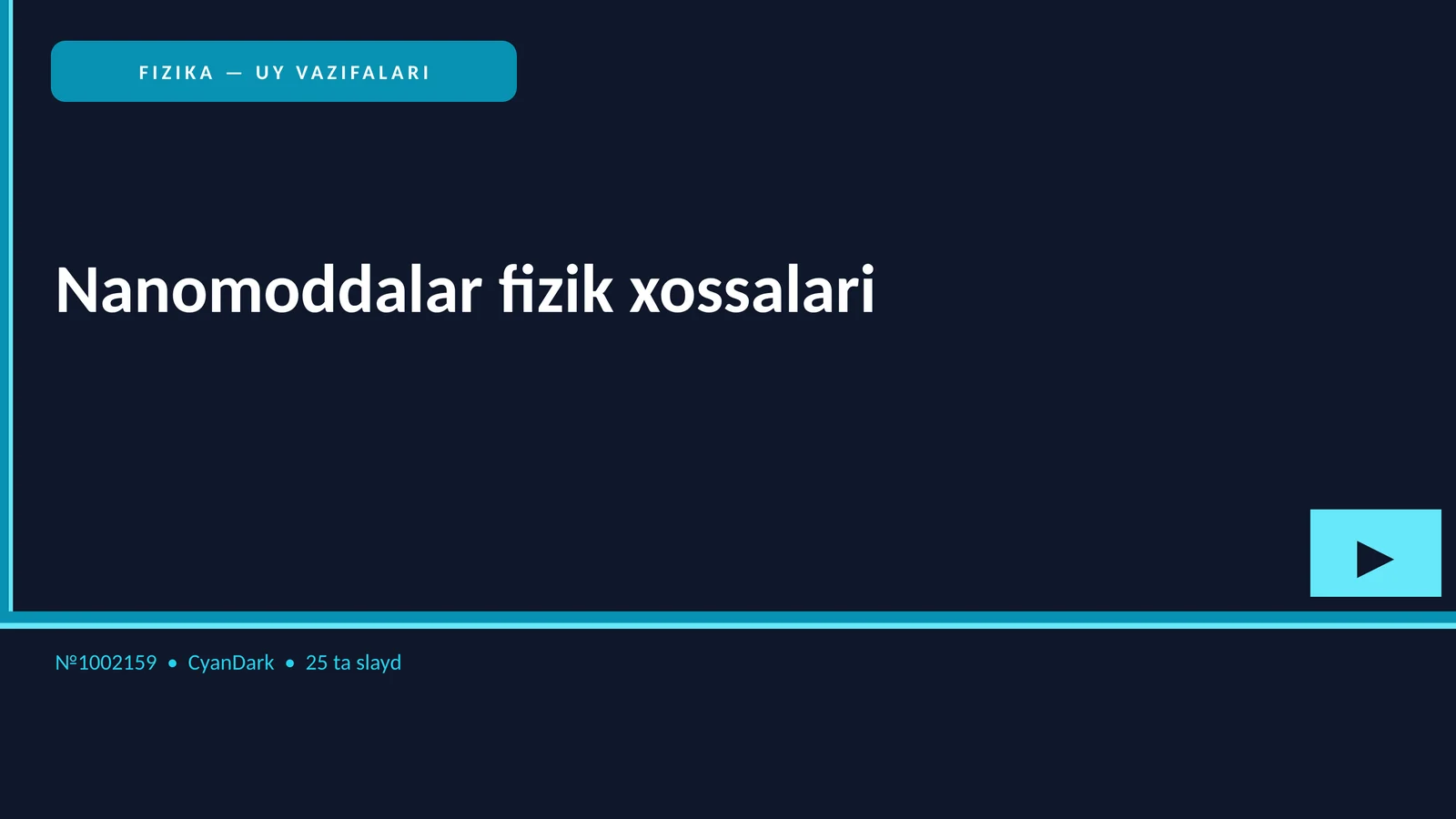 Nanomoddalar fizik xossalari