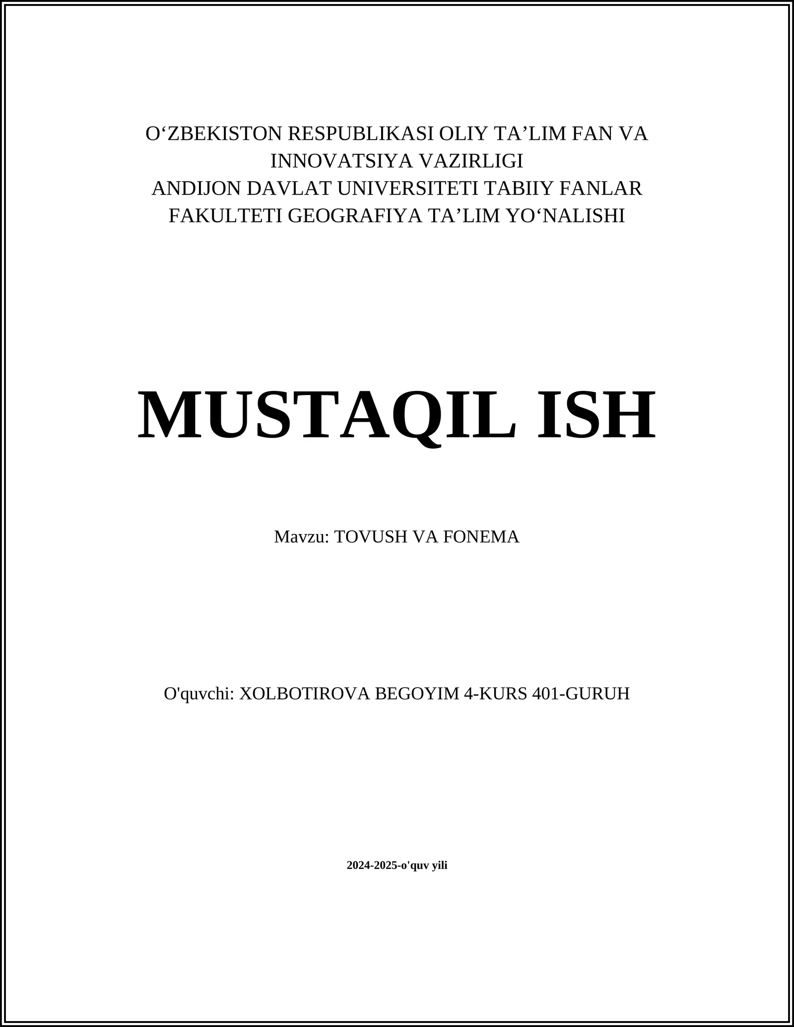 TOVUSH VA FONEMA