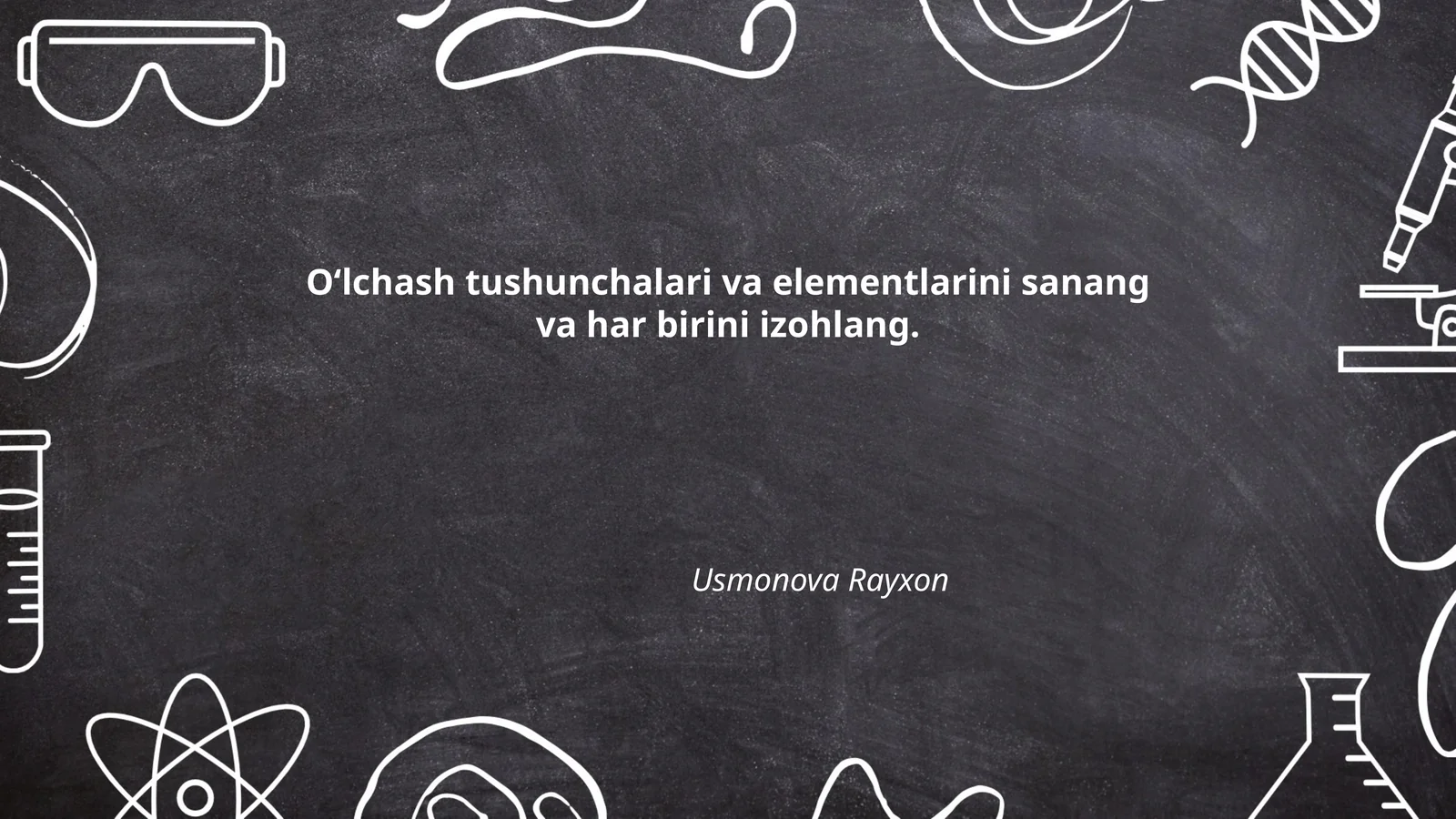 Oʻlchash tushunchalari va elementlari