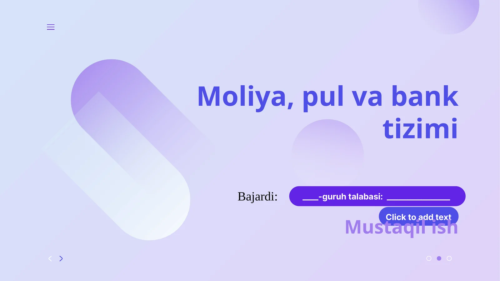 Moliya,pul va bank tizimi