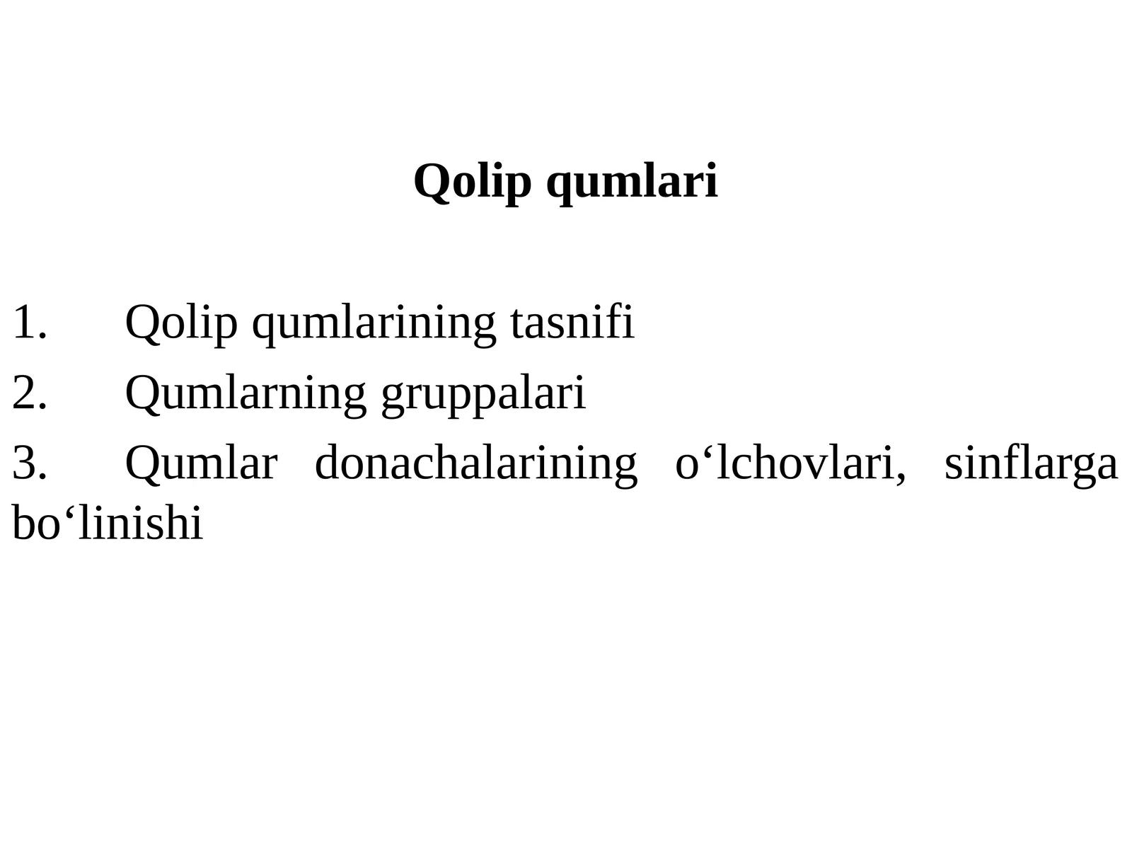 Qolip qumlari