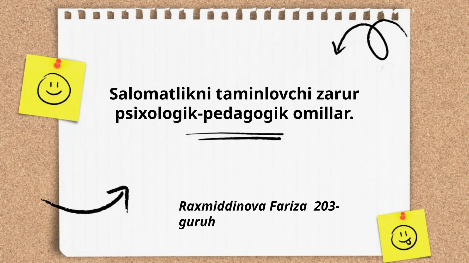 Salomatlikni taminlovchi zarur psixologik-pedagogik omillar