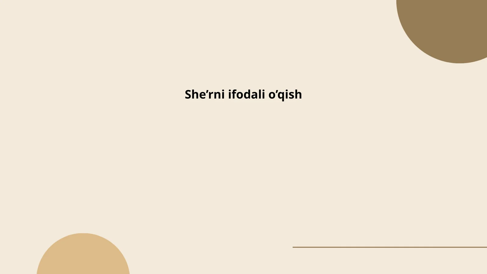 She’rni Ifodali O’qish