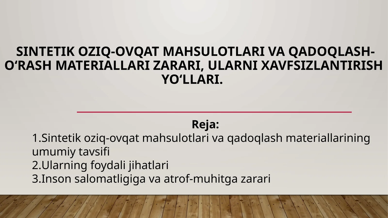 Sintetikoziq-ovqat mahsulotlari va qadoqlash-o‘rash materiallari