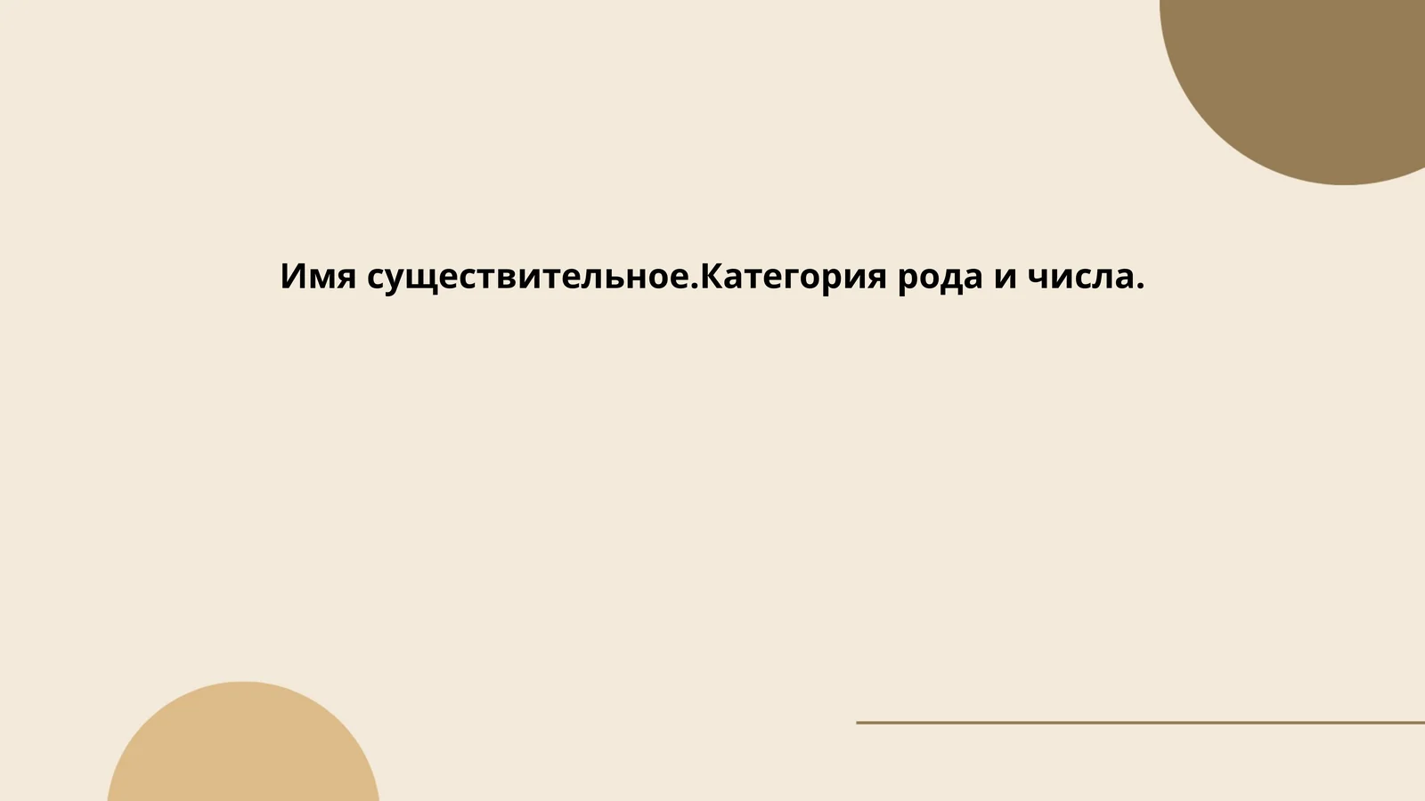 Имя существительное. Категория рода и числа