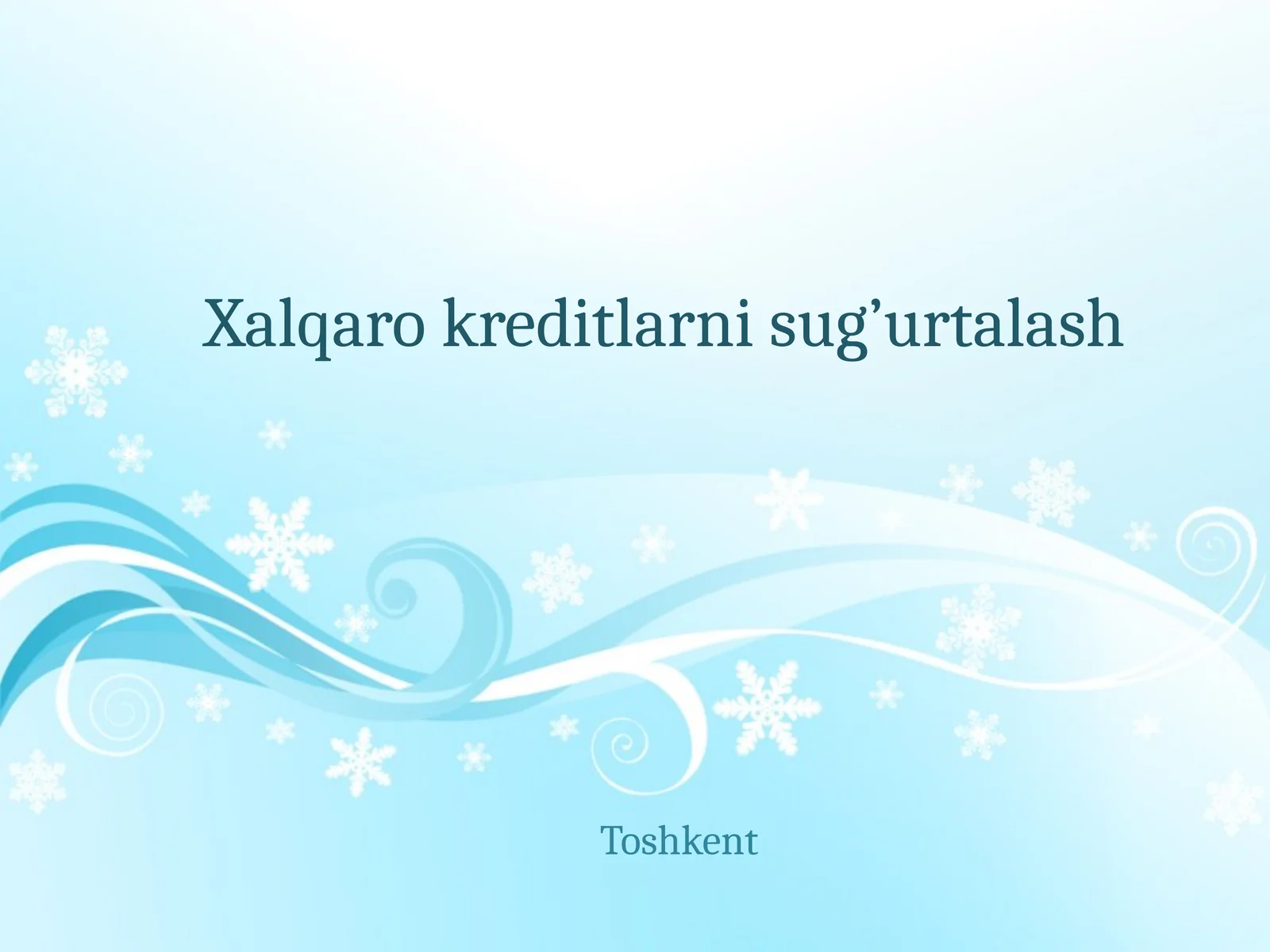 Xalqaro kreditlarni sug’urtalash