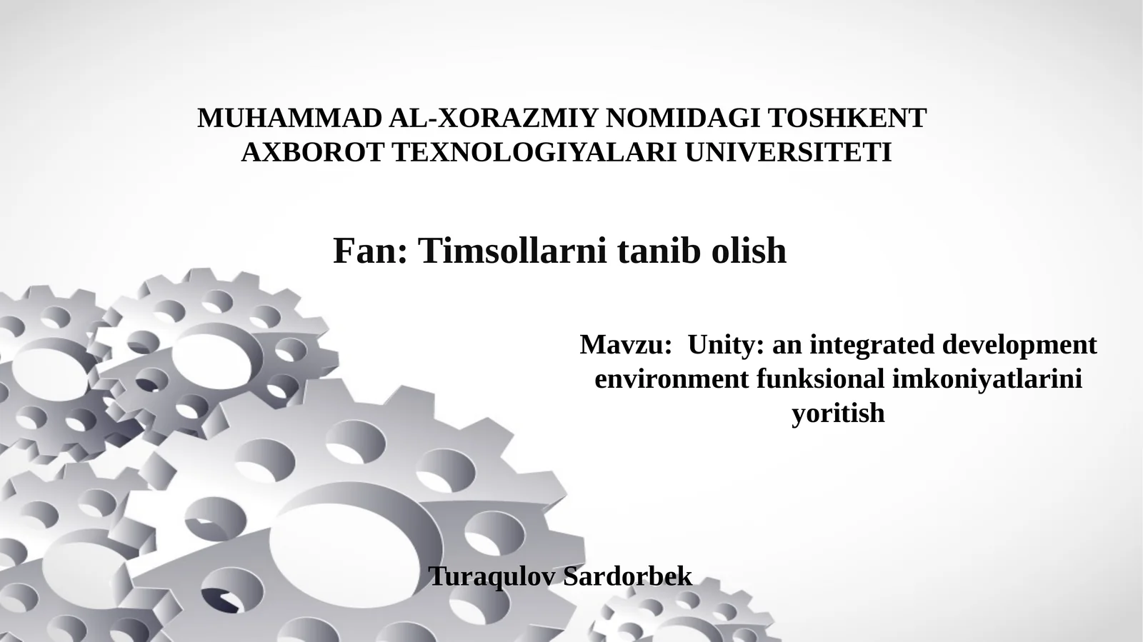 Timsollarni tanib olish: Unity o'yin dvijoki